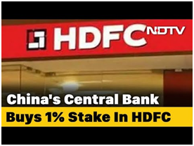 CHINA’S CENTRAL BANK BUYS STAKE IN HDFC